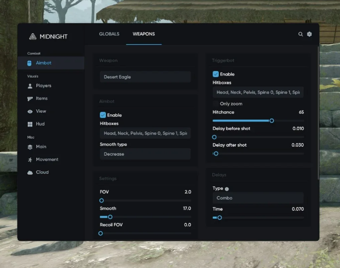 Midnight CS2 interface