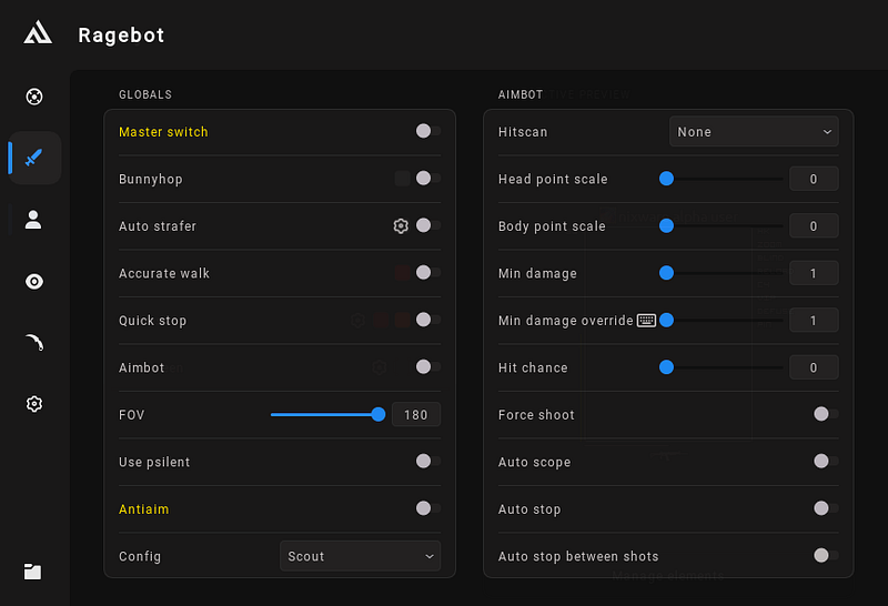 Nixware CS2 cheat UI