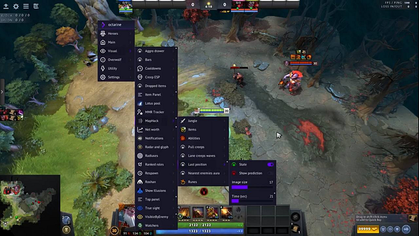 Octarine dota 2 menu