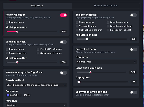 Low Poly Map and maphack settings in melonity