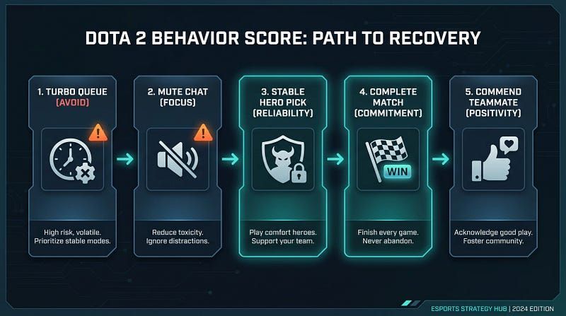 Dota 2 behavior score recovery checklist for calmer matches